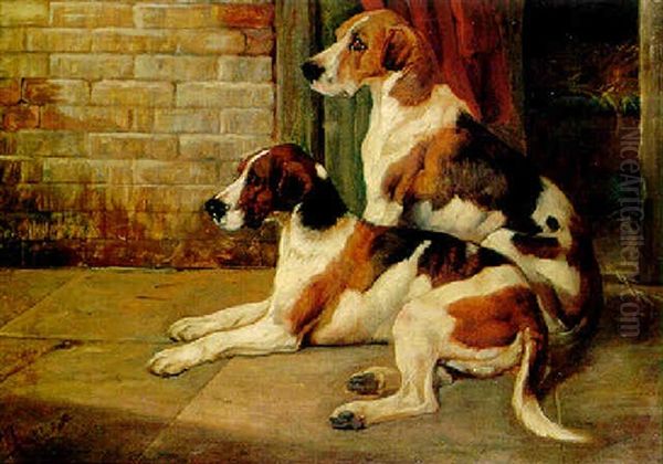 Hounds By A Kennel - view 1