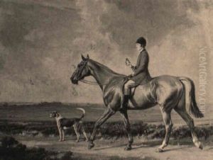 Huntsman And Hound In An Open Landscape by Wright Barker