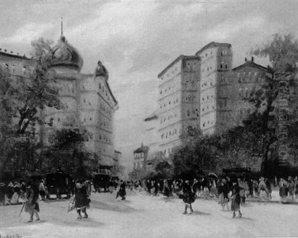 Belebter Boulevard Im Vorfruhling - view 1