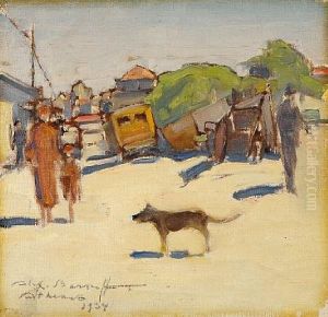 Athenian Street Scene (+ The Tramway; 2 Works) by Alexander Barkoff