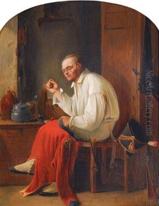 Soldier Sewing His Regimentals by August Jacob Barlach