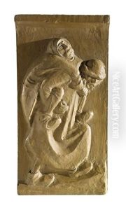 Der Blinde Und Der Lahme, Stukkoguss, Braun by Ernst Barlach