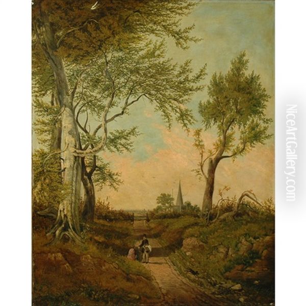 Travelers On A Country Road - view 1