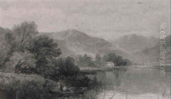 Punting In A River Landscape - view 1