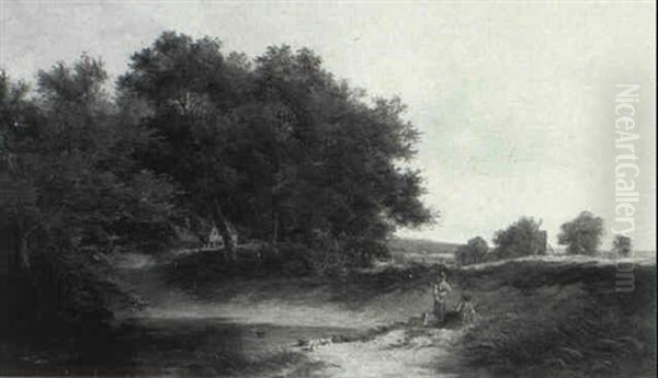 Shepherdesses By A Duckpond - view 1