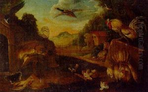 Farmyard Fowl Disturbed By A Fox