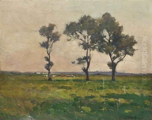 Landscape With Trees, Cattle Grazing Beyond - view 1