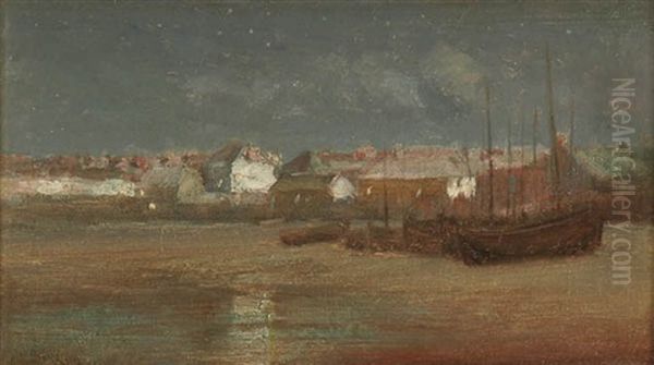 Nocturnal Scene With Boats - view 1