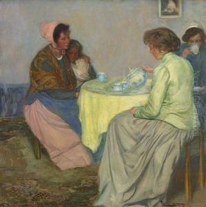 Dutch Women Drinking Coffee by Myron Barlow