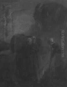 Landscape With Three Female Figures by Myron Barlow