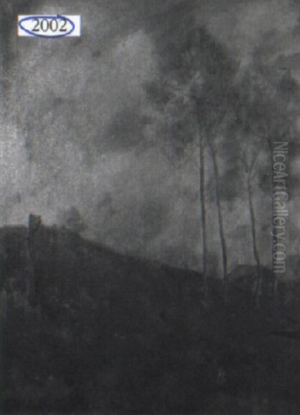 Landscape With Poplar Trees And Cottage - view 1