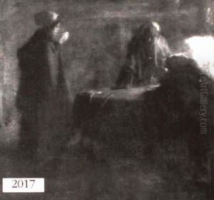 Three Figures Gathered Together