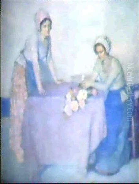 Two Women Arranging Flowers - view 1