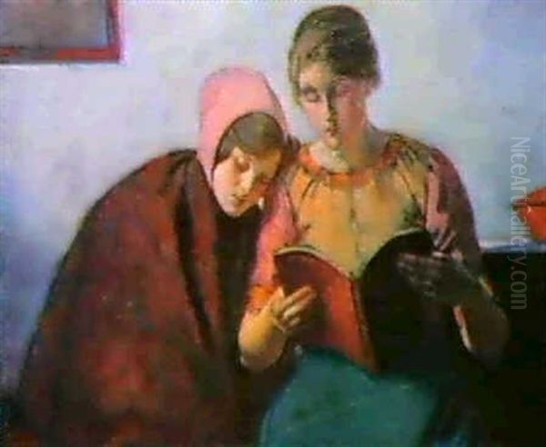 Two Seated Women, One Reading,one Dozing - view 1