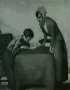 Two Women Reading by Myron Barlow