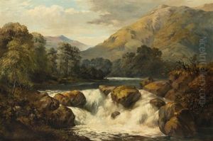 Waterfall In A Mountain Landscape