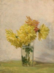 Still Life With Bouquet Of Yellow Flowers by Edward Herbert Barnard