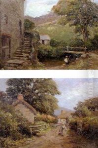 A Fisherman By A Water Mill by Frederick Barnard