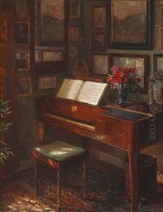 Interior With Spinet by Brita Barnekow