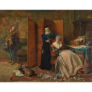A Renaissance Era Domestic Scene by Edward Charles Barnes