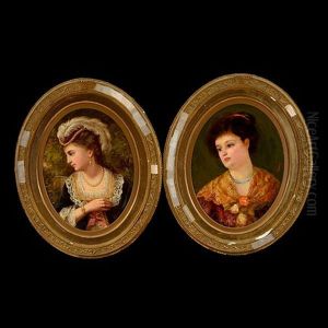 Two Portraits - Victorian Renaissance Revival Two Portraits - Victorian Renaissance Revival