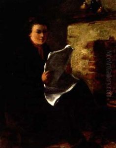 Reading By The Fire by Edward Charles Barnes