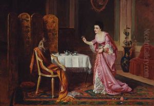 The Tea For Two - A Lady And Her Monkey