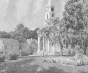 View Of The Town Church, Springtime by Ernest Harrison Barnes