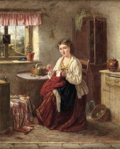 Interieur Mit Junger Naherin by Gertrude Jameson Barnes