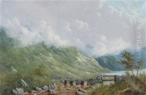 Footbridge In The Misty Highlands by Samuel John Barnes