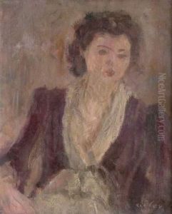 Femme Au Panier De Fruits by Jean Alfred Adler