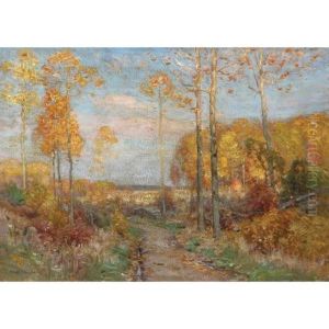 An Autumn Landscape by Frank A. Barney