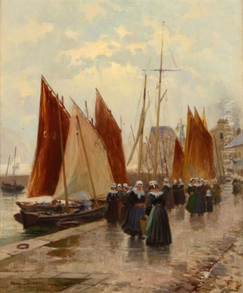 Bretonnes Sur Le Quai Du Port - view 1