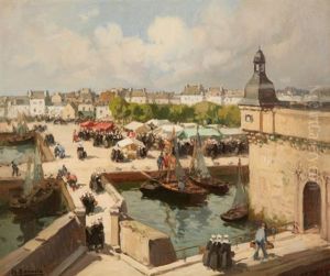 Concarneau, Finistere, Le Marche Devant La Ville-close