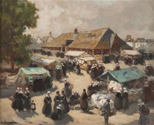 Marche Au Faouet by Henri Alphonse Barnoin