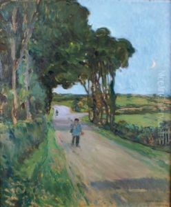 Personnages Sur Le Chemin A Saint-honore by Jules Adler