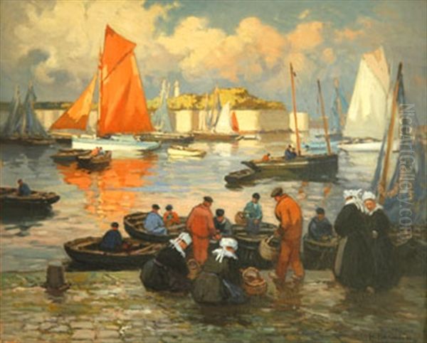 Retour De Peche A Concarneau Devant La Ville Close - view 1