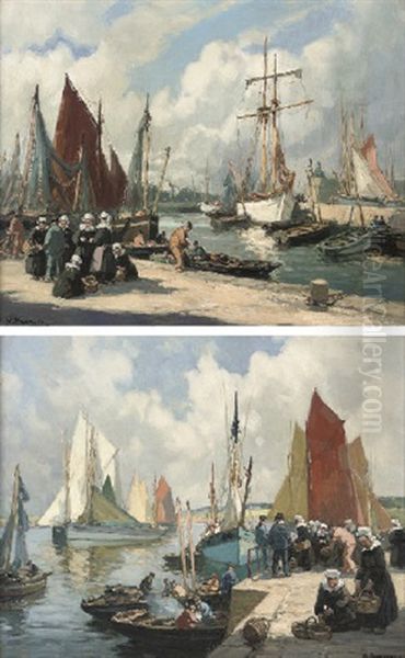 Unloading The Catch, Concarneau (+ On The Quay, Concarneau; Pair) - view 1
