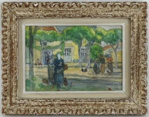 Paysage Anime A Saint Martinla Riviere by Jules Adler