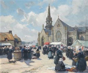 Le Marche De Kernascleden by Henri Alphonse Barnoin