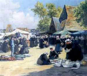 Marche Aux Faiences Devant Les Halles Du Faouet Marche Aux Faiences Devant Les Halles Du Faouet