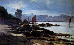Le Port De Concarneau, Barques Sous Voiles by Henri Alphonse Barnoin