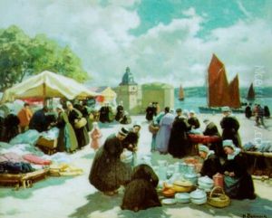Marche Aux Etoffes Et Aux Faiences A Concarneau