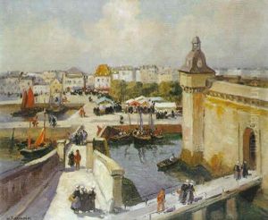 Concarneau, L'ancien Bassin Et La Ville Lose