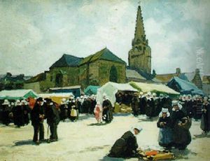 Jour De Marche En Bretagne by Henri Alphonse Barnoin