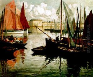 Barques Et Thoniers Sous Voiles Au Mouillage A Concarneau