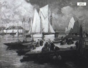Coin De Port, Concarneau by Henri Alphonse Barnoin