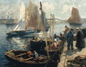 Concarneau Sous La Ville Close by Henri Alphonse Barnoin