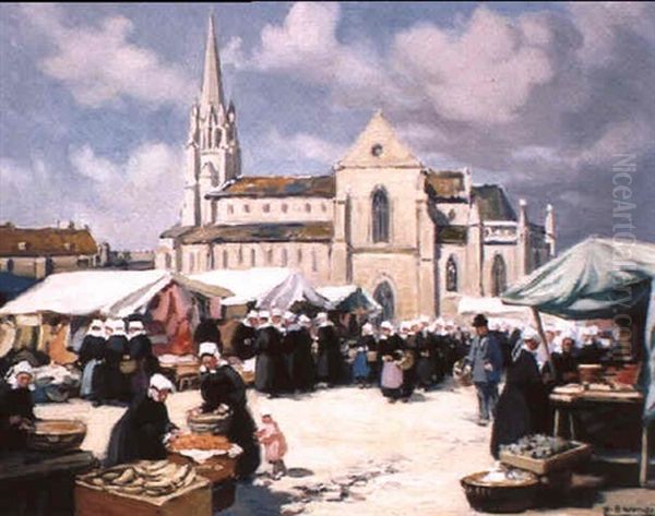 Le Marche A Elven Sur La Place De L'eglise - view 1