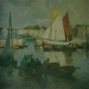 Pecheurs Bretons by Henri Alphonse Barnoin